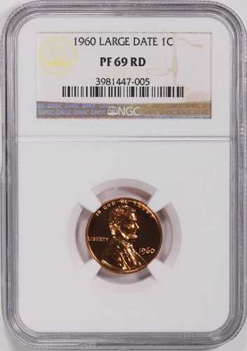 1960年 リンカーン セント ラージデイト NGC PF69 レッド PR69 RD