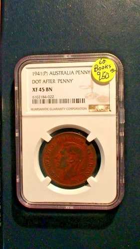 1941年 オーストラリア ペニー NGC XF45 BN ドット アフター ペニー 1ペンス コイン 即決価格