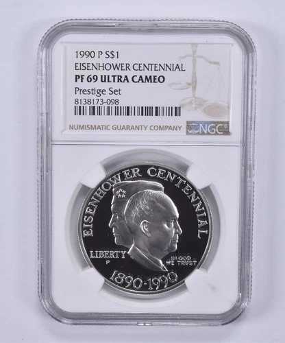1990-P アイゼンハワー記念ドル プレステージセット PF69 UCAM NGC ブラウンラベル
