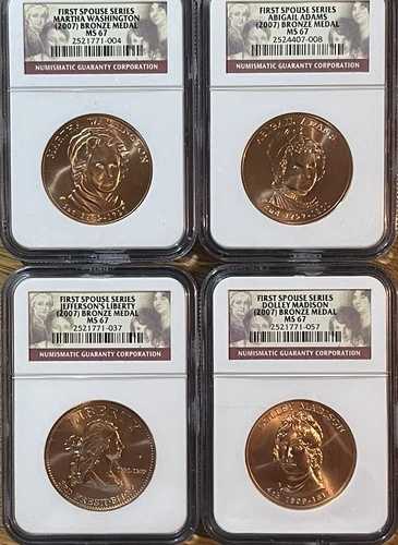 2007 オール4 ファースト・スポークスマン ブロンズメダル ワシントン・アダムス マディソン・ジェファーソン NGC MS67