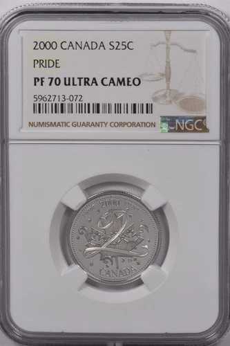 カナダ 2000年 25セント銀貨 NGCプルーフ 70 ウルトラカメオ プライドパーフェクト 70 NG1598 com