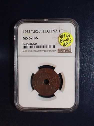 1923 年フランス領インドシナ 1 セント NGC MS62 BN 1C コイン、今すぐ販売価格!
