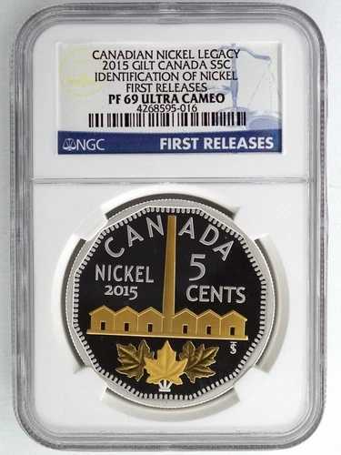 カナダ 2015年 ギルトカナダ S5C ニッケル鑑定書 NGC PF69 ウルトラカメオ