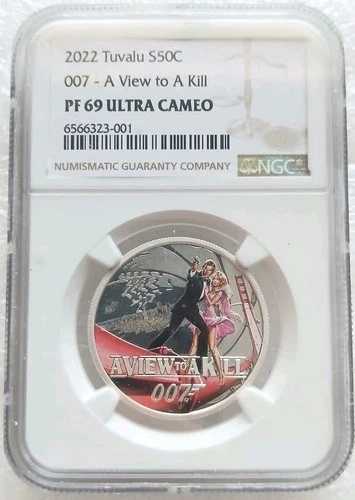 2022年 ツバル 50セント 1/2オンス シルバー プルーフ 007 ジェームズ・ボンド 007 美しき獲物たち NGC PF69#001