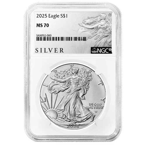 2025年 1ドル アメリカン シルバー イーグル NGC MS70 ALSラベル