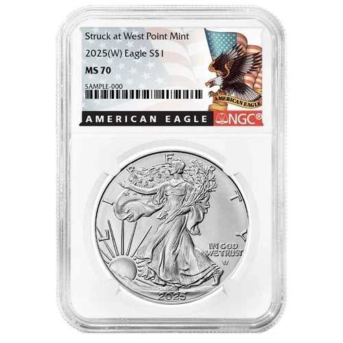 2025年 (W) 1ドル アメリカン シルバー イーグル NGC MS70 ブラックラベル｜WORLD RESOURCE【QUEEN店】