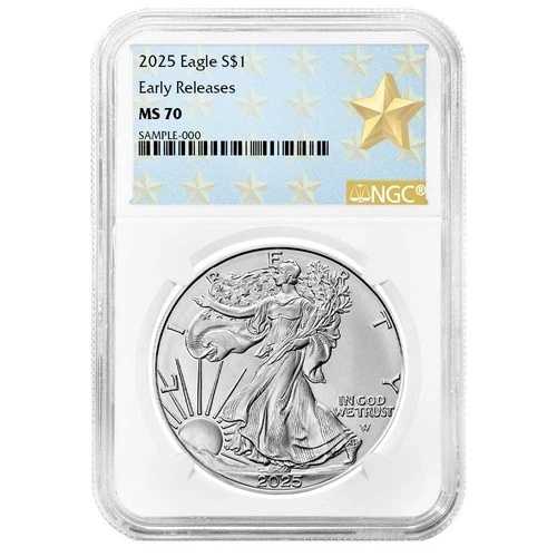 2025年 1ドル アメリカン シルバー イーグル NGC MS70 ER ウェストポイント スターラベル