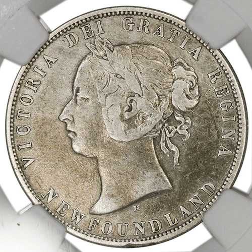 1872-H ニューファンドランド銀貨 50セント KM.6 - NGC VF 詳細