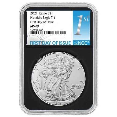 2021年 $1 タイプ1 アメリカンシルバーイーグル NGC MS69 FDI ファーストラベル レトロコア