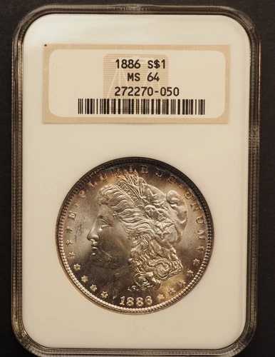 1886年 *P*モーガンシルバー $1ドル NGC MS64 **太ったホルダー** 送料無料 G1668-