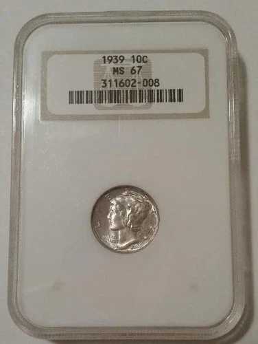 1939年製 マーキュリーダイム MS67 NGC OH