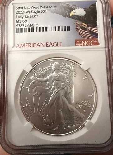 2023-W アメリカンシルバーイーグル ウェストポイント 早期リリース NGC MS69