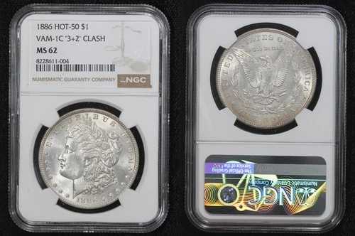1886年 モーガンドル NGC MS62 VAM-1C 3+2 クラッシュ 50NV-