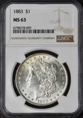 1883年 モルガン銀貨 - NGC MS63 トーン - ?COINGIANTS?