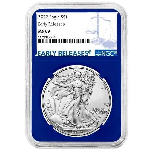 2022年 1ドル 1オンス アメリカンシルバーイーグル NGC MS69 ER ブルーラベル ブルーコア｜WORLD RESOURCE【QUEEN店】
