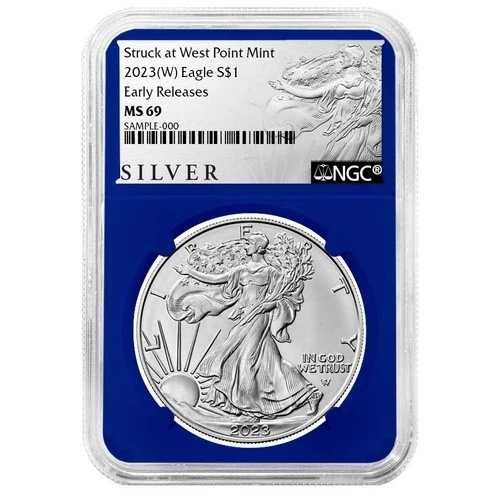 2023年 (W) $1 1オンス アメリカンシルバーイーグル NGC MS69 ER ALSラベル ブルーコア|WORLD RESOURCE【QUEEN店】