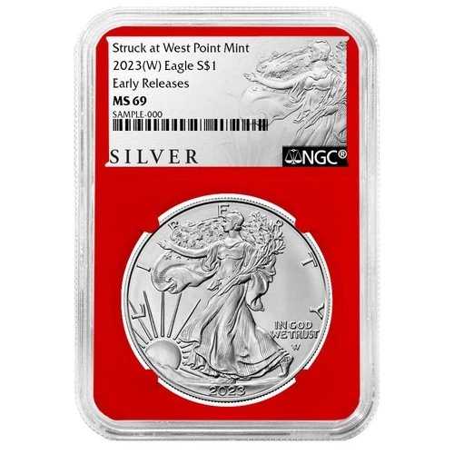 2023年 (W) $1 1オンス アメリカンシルバーイーグル NGC MS69 ER ALSラベル レッドコア｜WORLD RESOURCE【QUEEN店】