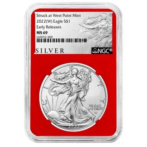 2022年 (W) 1ドル アメリカン シルバー イーグル NGC MS69 ER ALS ラベル レッドコア｜WORLD RESOURCE【QUEEN店】