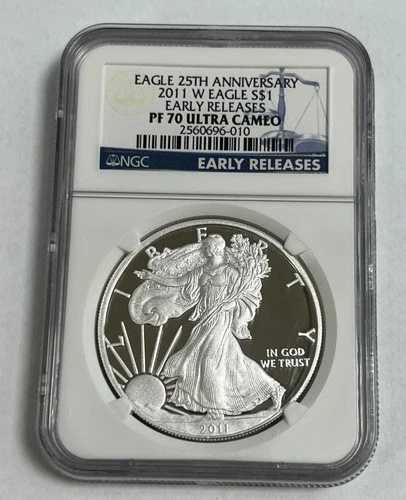 2011 W シルバー イーグル NGC PF70 ウルトラカメオ イーグル 25周年記念早期リリース