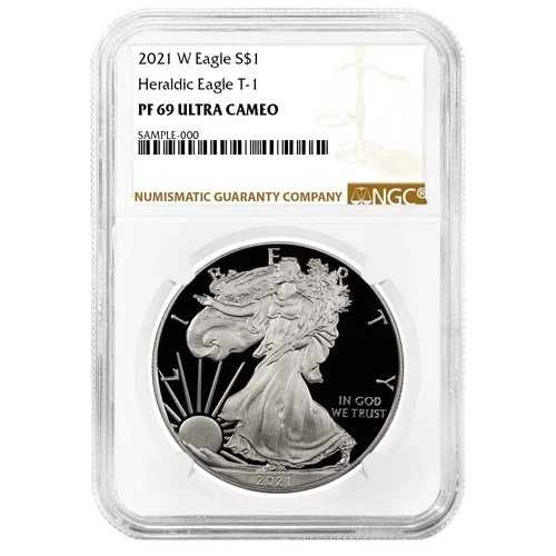 2021-W プルーフ $1 タイプ1 アメリカン シルバー イーグル NGC PF69UC ブラウンラベル｜WORLD RESOURCE【QUEEN店】