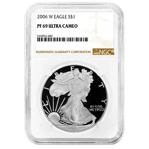 2006-W プルーフ 1ドル アメリカン シルバー イーグル NGC PF69UC ブラウンラベル|WORLD RESOURCE【QUEEN店】
