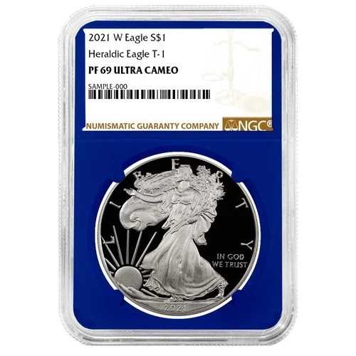 2021-W プルーフ $1 タイプ1 アメリカンシルバーイーグル NGC PF69UC ブラウンラベル ブルーコア|WORLD RESOURCE【QUEEN店】