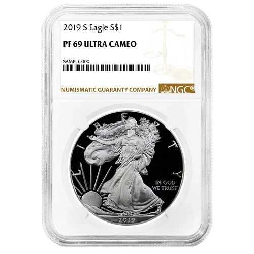 2019-S プルーフ $1 アメリカン シルバー イーグル NGC PF69UC ブラウンラベル｜WORLD RESOURCE【QUEEN店】 46,860円