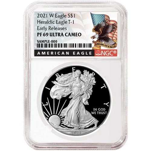 2021-W プルーフ $1 タイプ1 アメリカンシルバーイーグル NGC PF69UC ER ブラックラベル|WORLD RESOURCE【QUEEN店】