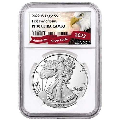 2022-W $1 1オンス プルーフ アメリカン シルバー イーグル NGC PF70UC FDI限定イーグルラベル