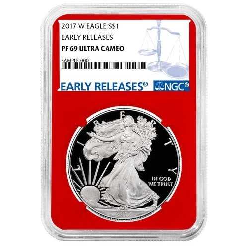 2017-W プルーフ $1 アメリカン シルバー イーグル NGC PF69UC ブルー ER ラベル レッドコア|WORLD RESOURCE【QUEEN店】