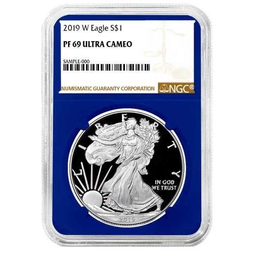 2019-W プルーフ 1ドル アメリカン シルバー イーグル NGC PF69UC ブラウンラベル ブルーコア|WORLD RESOURCE【QUEEN店】