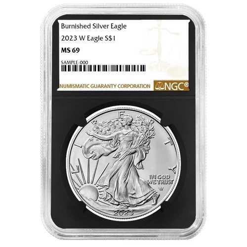 2023-W バーニッシュド 1ドル アメリカン シルバー イーグル NGC MS69 ブラウンラベル レトロコア