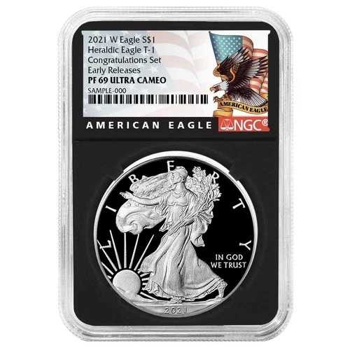 2021-W プルーフ $1 タイプ1 アメリカンシルバーイーグル コングラチュレーションセット NGC PF69UC ER