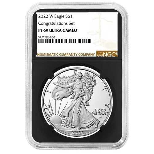 2022-W プルーフ 1ドル アメリカン シルバー イーグル コングラチュレーション セット NGC PF69UC ブラウン｜WORLD RESOURCE【QUEEN店】
