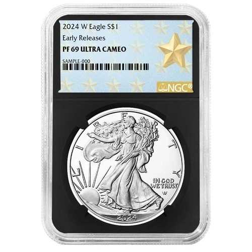 2024-W プルーフ $1 アメリカン シルバー イーグル NGC PF69UC ER ウェストポイント スターラベル レトロ｜WORLD RESOURCE【QUEEN店】