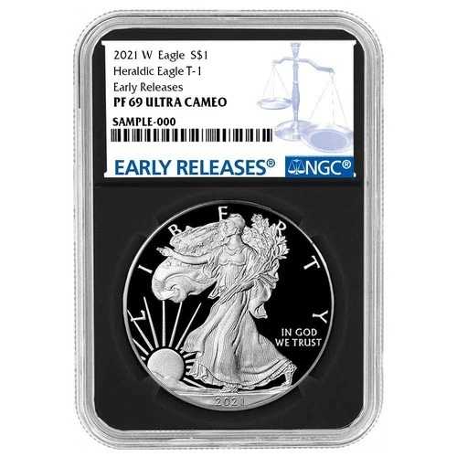 2021-W プルーフ $1 タイプ1 アメリカンシルバーイーグル NGC PF69UC ER ブルーラベル レトロコア｜WORLD RESOURCE【QUEEN店】 46,860円