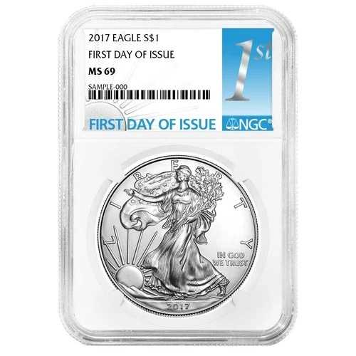 2017年 1ドル アメリカン シルバー イーグル NGC MS69 FDI ファーストラベル｜WORLD RESOURCE【QUEEN店】