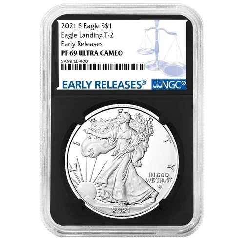 2021-S プルーフ $1 タイプ2 アメリカンシルバーイーグル NGC PF69UC ER ブルーラベル レトロコア