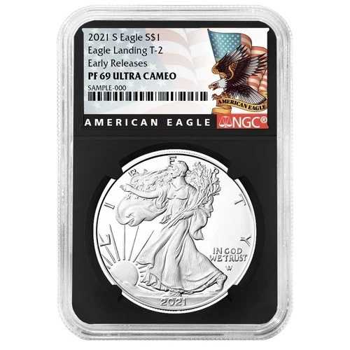 2021-S プルーフ $1 タイプ2 アメリカンシルバーイーグル NGC PF69UC ER ブラックラベル レトロ|WORLD RESOURCE【QUEEN店】