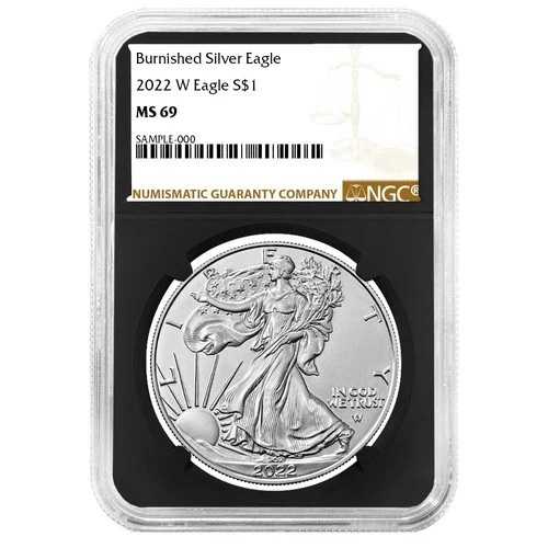 2022-W バーニッシュド 1ドル アメリカン シルバー イーグル NGC MS69 ブラウンラベル レトロコア