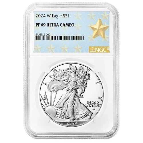 2024-W $1 1オンス プルーフ アメリカンシルバーイーグル NGC PF69UC ウェストポイント スターラベル
