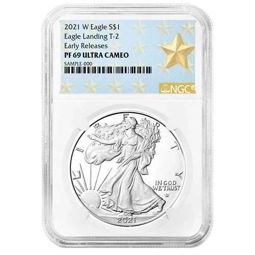 2021-W プルーフ $1 タイプ2 アメリカン シルバー イーグル NGC PF69UC ER ウェストポイント スターラベル｜WORLD RESOURCE【QUEEN店】