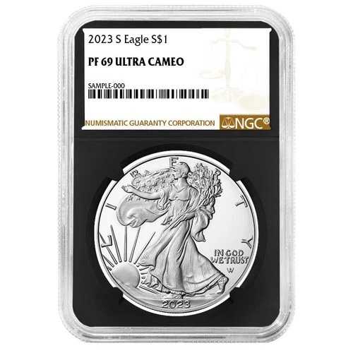 2023-S プルーフ $1 アメリカン シルバー イーグル NGC PF69UC ブラウンラベル レトロコア