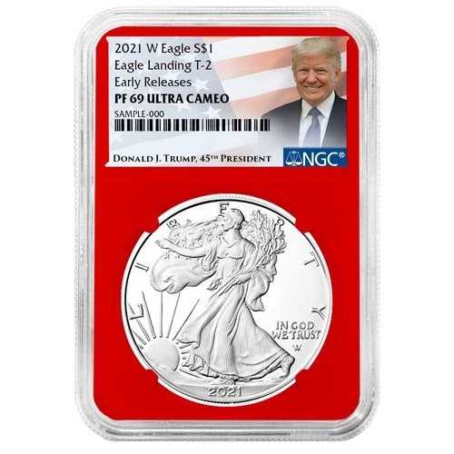 2021-W プルーフ $1 タイプ2 アメリカンシルバーイーグル NGC PF69UC ER トランプラベル レッドコア｜WORLD RESOURCE【QUEEN店】
