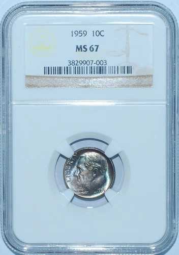 1959 P NGC MS67 ルーズベルト ダイム グレートカラー