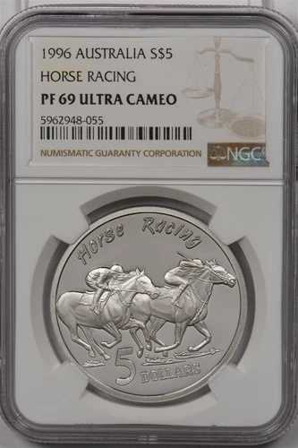 オーストラリア 1996 5ドル NGC プルーフ 69UC シルバー 競馬 NG1449 コンバインシップ