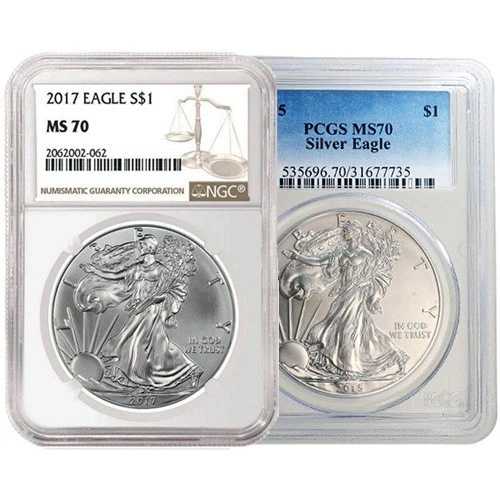 1オンス アメリカン シルバー イーグル MS70 (ランダム年、ラベル変更、PCGS または NGC) 48,180円