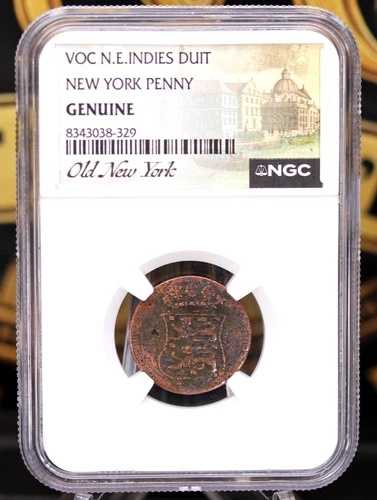 1731 VOC ニューヨーク ペニー デュイット ?? NGC 純正 BN コロニアル銅貨
