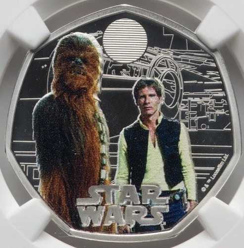 NGC PF70 2024 スターウォーズ ハン・ソロ＆チューバッカ イギリス製 カラーシルバーコイン