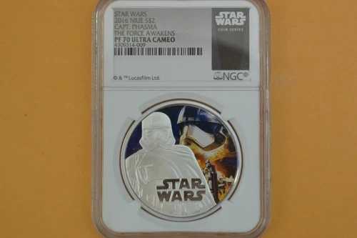 2016年 ニウエ 2ドル スター・ウォーズ/フォースの覚醒 キャプテン・ファズマ 銀貨 NGC PF70
